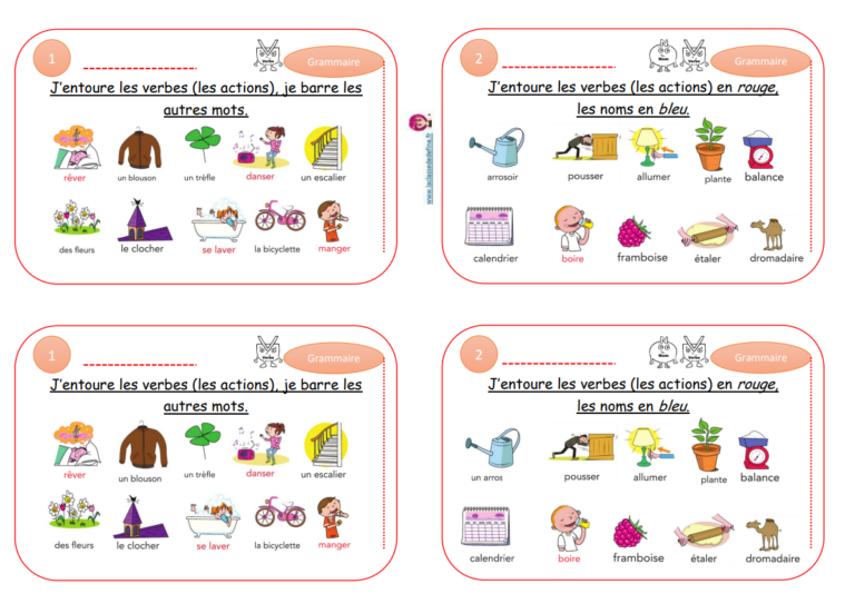 Le verbe et le nom La classe de Défine